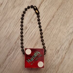 Vintage Harrah's Casino New Orleans Dice Keychain
